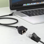 RJ45母頭轉公頭CAT6E網路面板安裝螺絲鎖定延長線，長度：1米，長度：1米