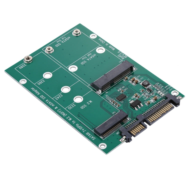M.2 NGFF與mSATA SSD轉SATA III 7+15針轉接器，SSD轉SATA III