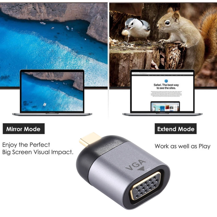Type-C公頭轉VGA DB15P母頭轉接器