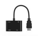 Onten 5165HV HDMI轉HDMI + VGA轉接器，5165HV