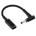 PD 100W 18.5-20V 4.0 x 1.35mm彎頭轉USB-C / Type-C轉接器尼龍編織線