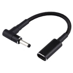 PD 100W 18.5-20V 4.0 x 1.35mm彎頭轉USB-C / Type-C轉接器尼龍編織線