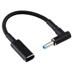 PD 100W 18.5-20V 4.5 x 0.6mm 彎頭轉 USB-C / Type-C 轉接頭 尼龍編織線，適用於 HP，4.5 x 0.6mm