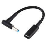 PD 100W 18.5-20V 4.5 x 0.6mm 彎頭轉 USB-C / Type-C 轉接頭 尼龍編織線，適用於 HP，4.5 x 0.6mm