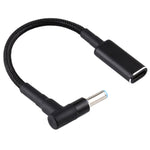 PD 100W 18.5-20V 4.5 x 0.6mm 彎頭轉 USB-C / Type-C 轉接頭 尼龍編織線，適用於 HP，4.5 x 0.6mm
