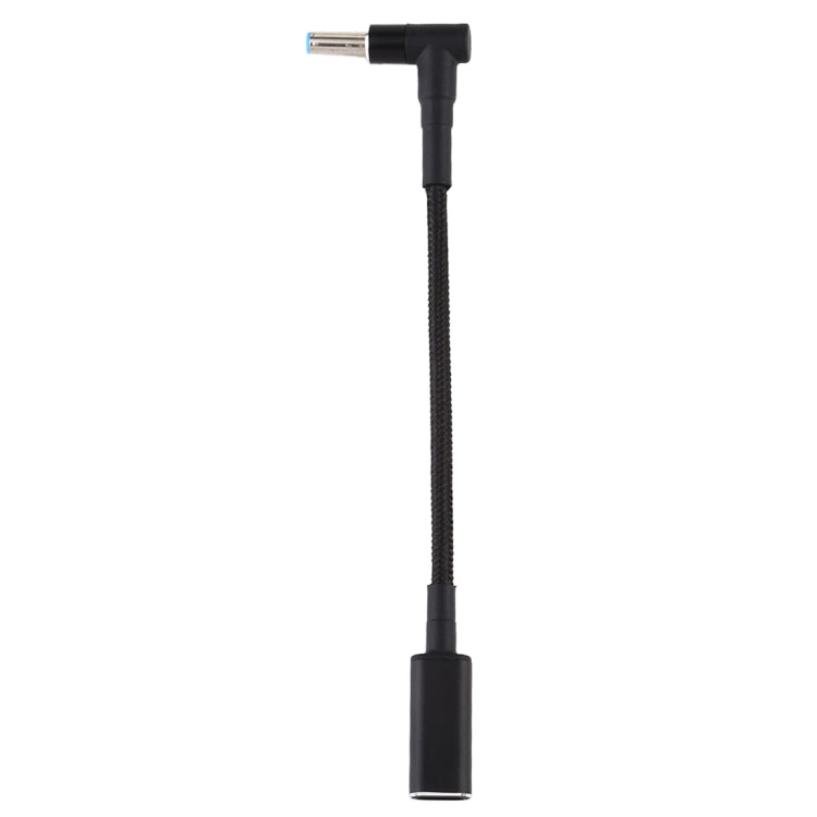 PD 100W 18.5-20V 4.5 x 0.6mm 彎頭轉 USB-C / Type-C 轉接頭 尼龍編織線，適用於 HP，4.5 x 0.6mm