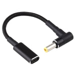PD 100W 18.5-20V 5.5 x 2.5mm 彎頭轉 USB-C / Type-C 轉接頭 尼龍編織線，5.5 x 2.5mm