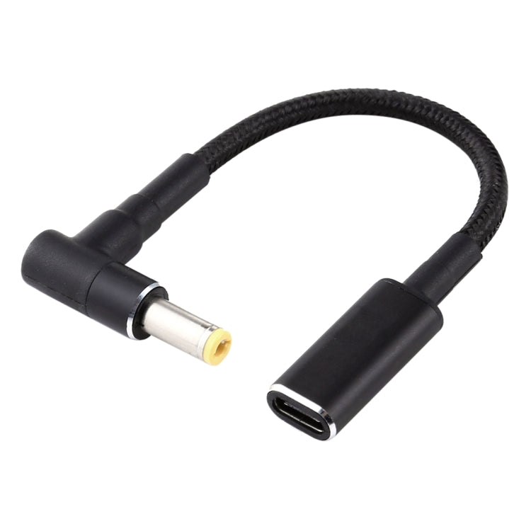 PD 100W 18.5-20V 5.5 x 2.5mm 彎頭轉 USB-C / Type-C 轉接頭 尼龍編織線，5.5 x 2.5mm