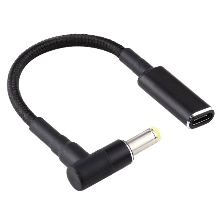 PD 100W 18.5-20V 5.5 x 2.5mm 彎頭轉 USB-C / Type-C 轉接頭 尼龍編織線，5.5 x 2.5mm