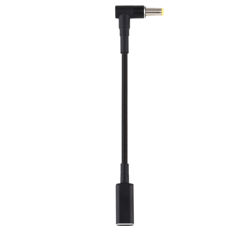 PD 100W 18.5-20V 5.5 x 2.5mm 彎頭轉 USB-C / Type-C 轉接頭 尼龍編織線，5.5 x 2.5mm