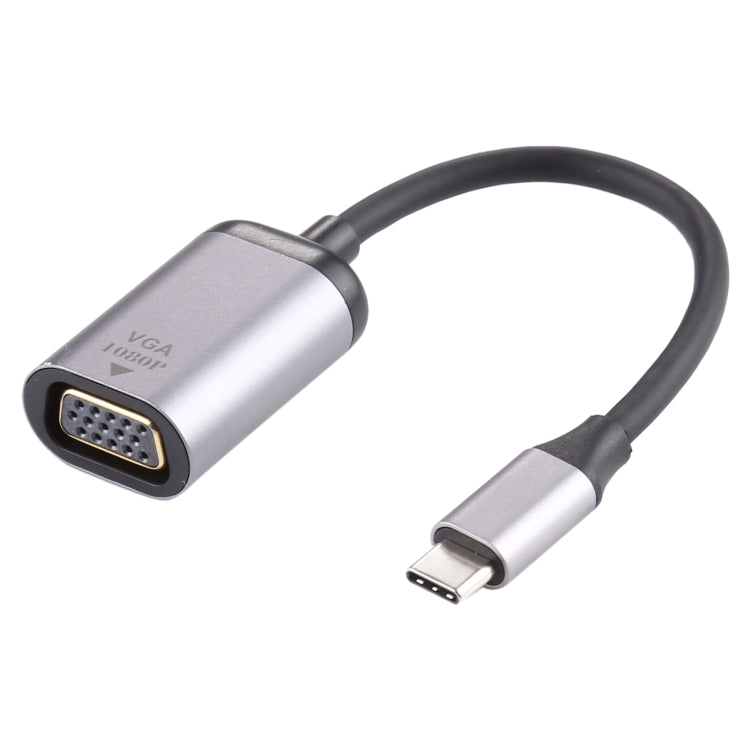 1080P VGA 母頭轉 Type-C / USB-C 公頭 連接轉接線，VGA 母頭轉 Type-C 公頭