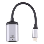 1080P VGA 母頭轉 Type-C / USB-C 公頭 連接轉接線，VGA 母頭轉 Type-C 公頭
