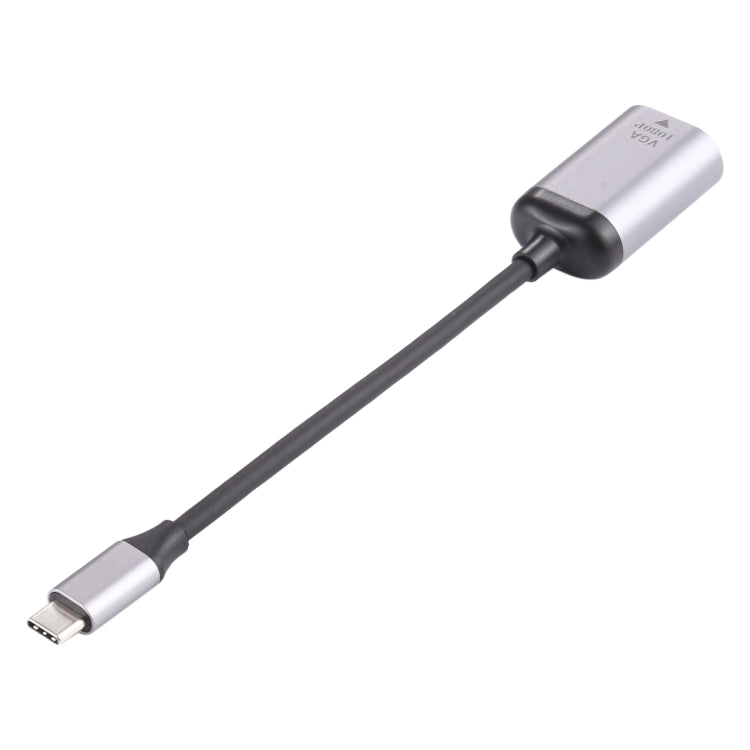 1080P VGA 母頭轉 Type-C / USB-C 公頭 連接轉接線，VGA 母頭轉 Type-C 公頭