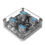 ORICO MH4U-100 USB 3.0 透明桌面集線器，附 100 公分 Micro USB 線，MH4U-100