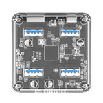 ORICO MH4U-100 USB 3.0 透明桌面集線器，附 100 公分 Micro USB 線，MH4U-100