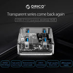 ORICO MH4U-100 USB 3.0 透明桌面集線器，附 100 公分 Micro USB 線，MH4U-100