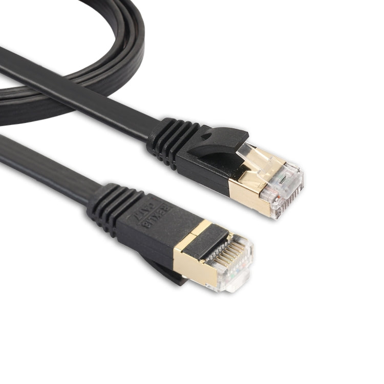 1米 CAT7 10 Gigabit 乙太網超扁平跳線，適用於數據機路由器 LAN 網路 - 內建屏蔽 RJ45 連接器，長度：1米
