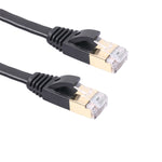 1米 CAT7 10 Gigabit 乙太網超扁平跳線，適用於數據機路由器 LAN 網路 - 內建屏蔽 RJ45 連接器，長度：1米