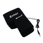 大 Enter 鍵 USB 電腦桌面枕 創意通風 Enter 鍵手枕（黑色）