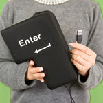 大 Enter 鍵 USB 電腦桌面枕 創意通風 Enter 鍵手枕（黑色）