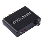 192KHz DAC 轉換器 HD HIFI 光纖轉 RCA+3.5mm 耳機 5.1 聲道數位音訊轉換器，附音量控制，192KHz DAC