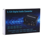192KHz DAC 轉換器 HD HIFI 光纖轉 RCA+3.5mm 耳機 5.1 聲道數位音訊轉換器，附音量控制，192KHz DAC
