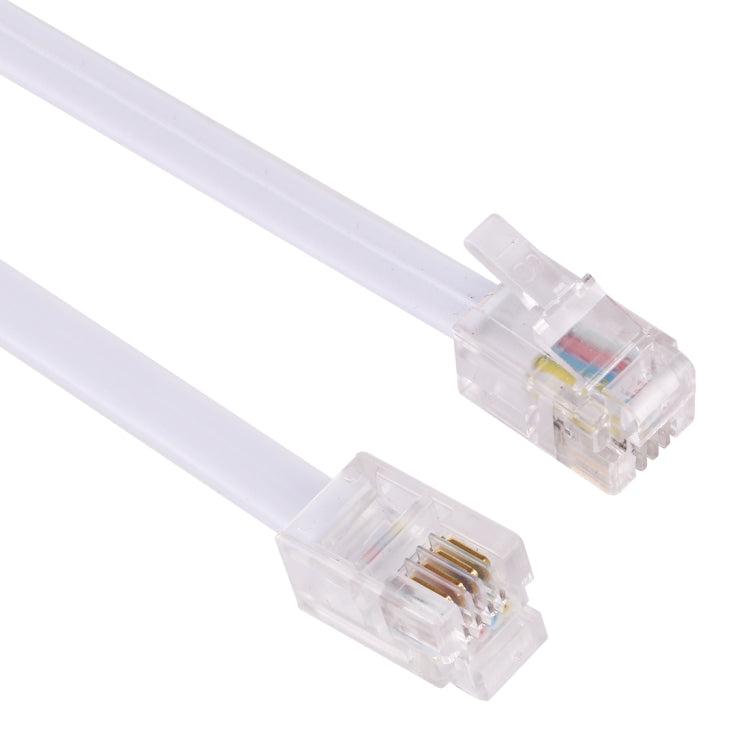 4 芯公頭對公頭 RJ11 彈簧式電話延長捲線，伸長長度：3米（白色），長度：3米
