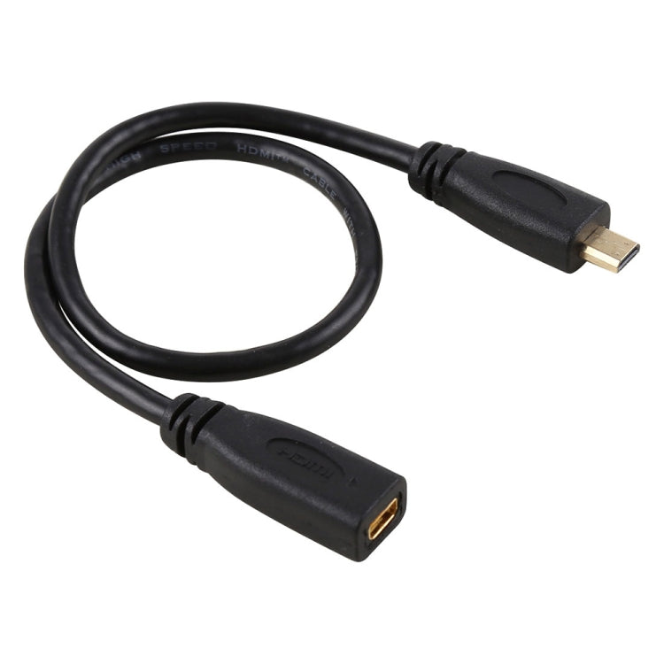 30cm 1080P 微型 HDMI 母轉公鍍金連接器轉接線
