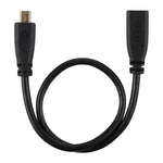 30cm 1080P 微型 HDMI 母轉公鍍金連接器轉接線