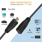 30cm 1080P 微型 HDMI 母轉公鍍金連接器轉接線