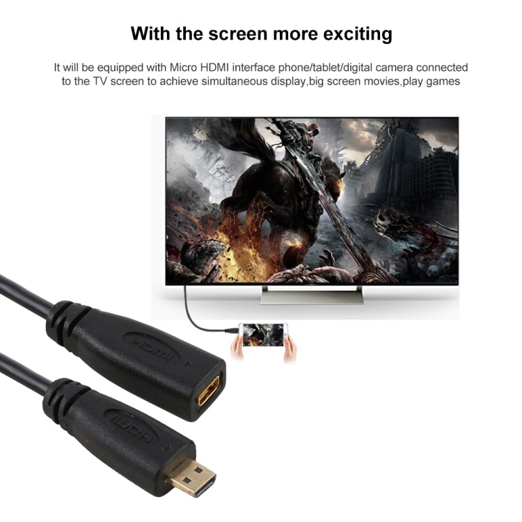 30cm 1080P 微型 HDMI 母轉公鍍金連接器轉接線