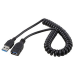 1.5m 高速 USB 3.0 公轉母可伸縮彈簧延長線，USB 3.0 公轉母