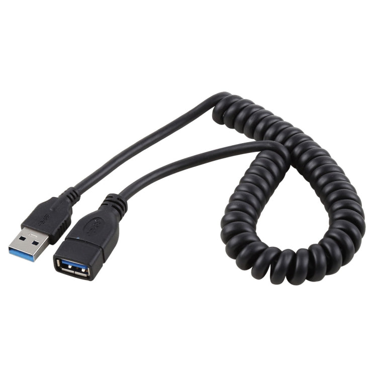 1.5m 高速 USB 3.0 公轉母可伸縮彈簧延長線，USB 3.0 公轉母