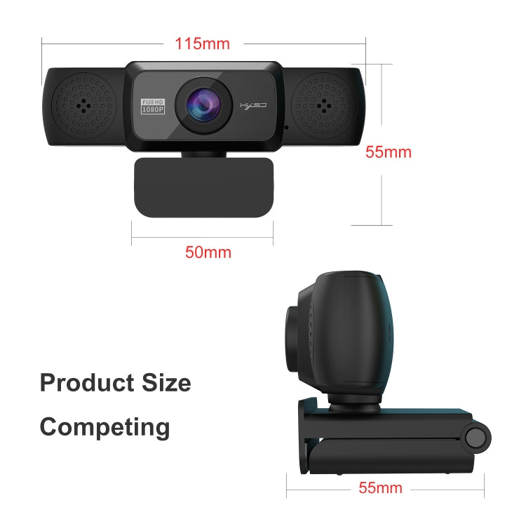 HXSJ S5 1080P 可調式高清視訊網路攝影機 PC 攝影機附麥克風