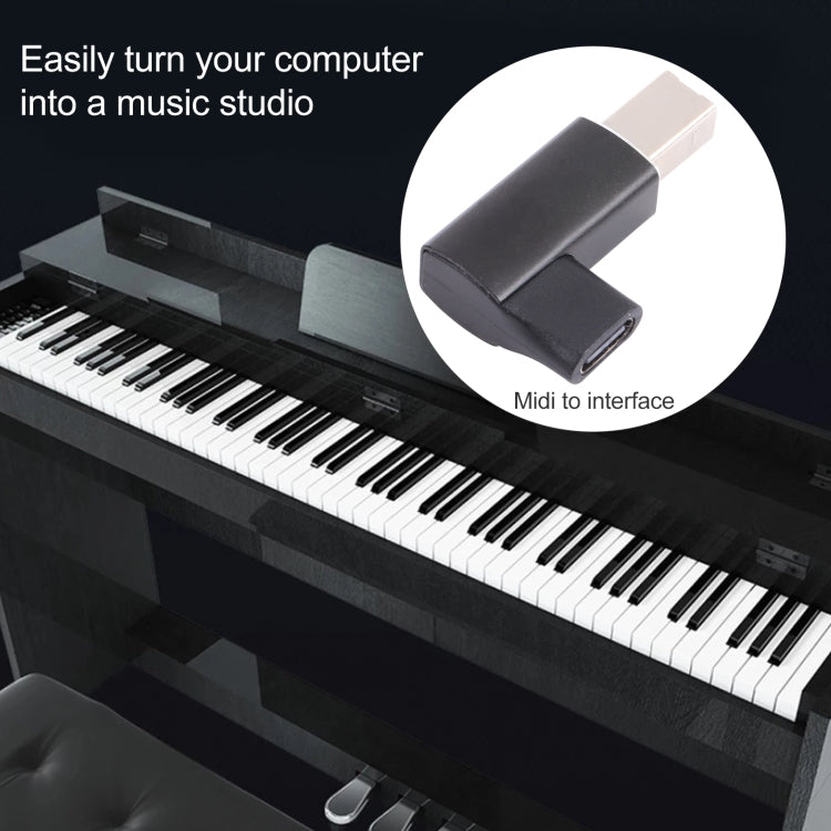 USB-C / Type C 母轉 USB 2.0 B MIDI 公轉接器，適用電子樂器 / 印表機 / 掃描器 / 鋼琴