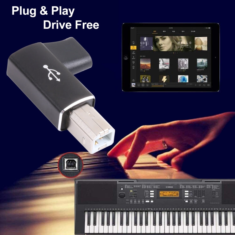 USB-C / Type C 母轉 USB 2.0 B MIDI 公轉接器，適用電子樂器 / 印表機 / 掃描器 / 鋼琴