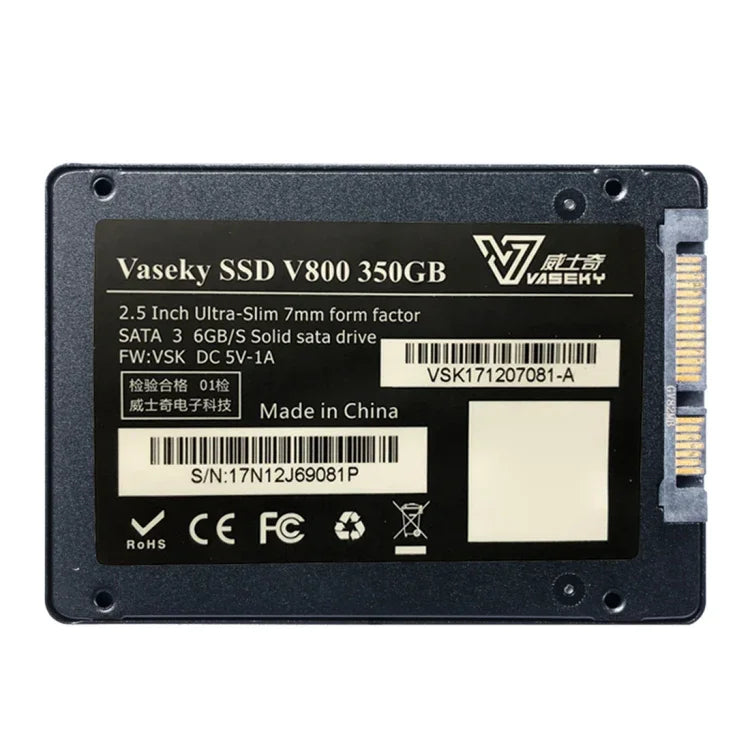 Vaseky V800 350GB 2.5 吋 SATA3 6GB/s 超薄 7mm 固態硬碟 SSD，適用桌上型電腦、筆記型電腦，350GB