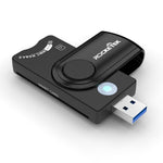 ROCKETEK CR310 USB 2.0 + TF 卡 + SD 卡 + SIM 卡 + 智能卡多功能讀卡器，USB 2.0