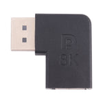 8K DisplayPort 公對母彎頭轉接器，DP 公對 DP 母彎頭
