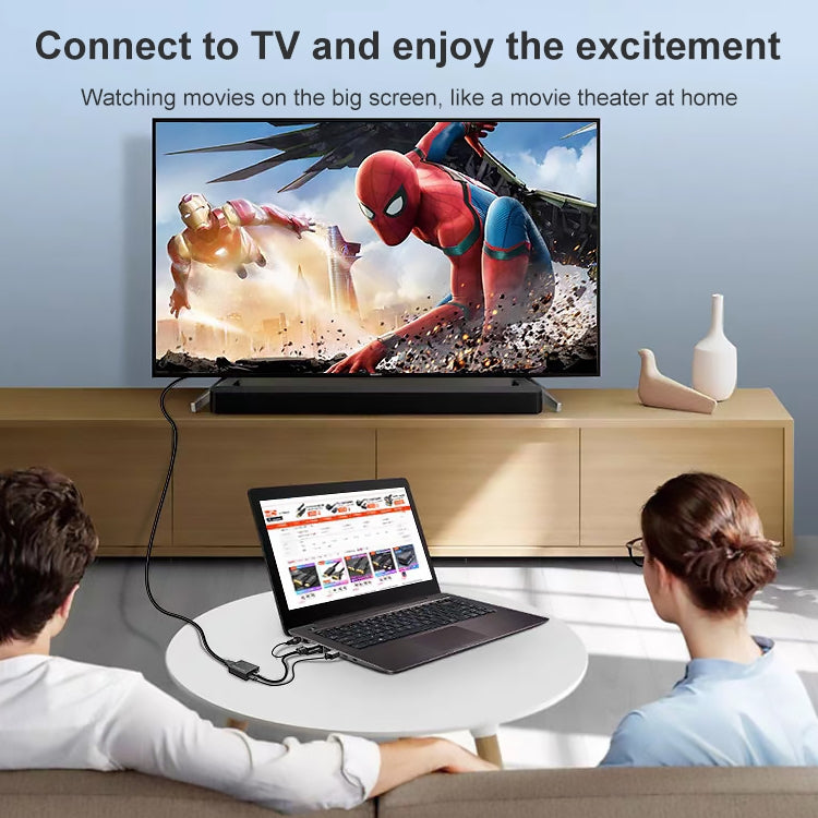 HDCO-VGAM2 1080P VGA公頭轉HDMI母頭轉換器帶3.5mm音頻線，HDCO-VGAM2