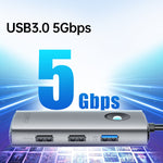 ORICO PW11-5P Type-C / USB-C 5 合 1 5Gbps 多功能擴充基座，PW11-5P