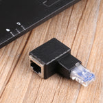 RJ45公對母轉換器 90度延長適配器，適用Cat5 Cat6 LAN乙太網路線，90度右角