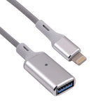 8 Pin 公頭轉 USB 母頭 OTG 攝影機轉接器，兼容 IOS 13 或以上版本