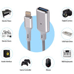 8 Pin 公頭轉 USB 母頭 OTG 攝影機轉接器，兼容 IOS 13 或以上版本