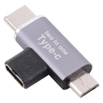 USB-C / Type-C母頭轉USB-C / Type-C公頭+Micro USB公頭轉換器，Type-C母頭轉Type-C+Micro USB公頭