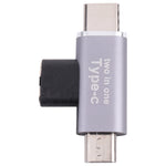 USB-C / Type-C母頭轉USB-C / Type-C公頭+Micro USB公頭轉換器，Type-C母頭轉Type-C+Micro USB公頭