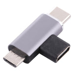 USB-C / Type-C母頭轉USB-C / Type-C公頭+Micro USB公頭轉換器，Type-C母頭轉Type-C+Micro USB公頭