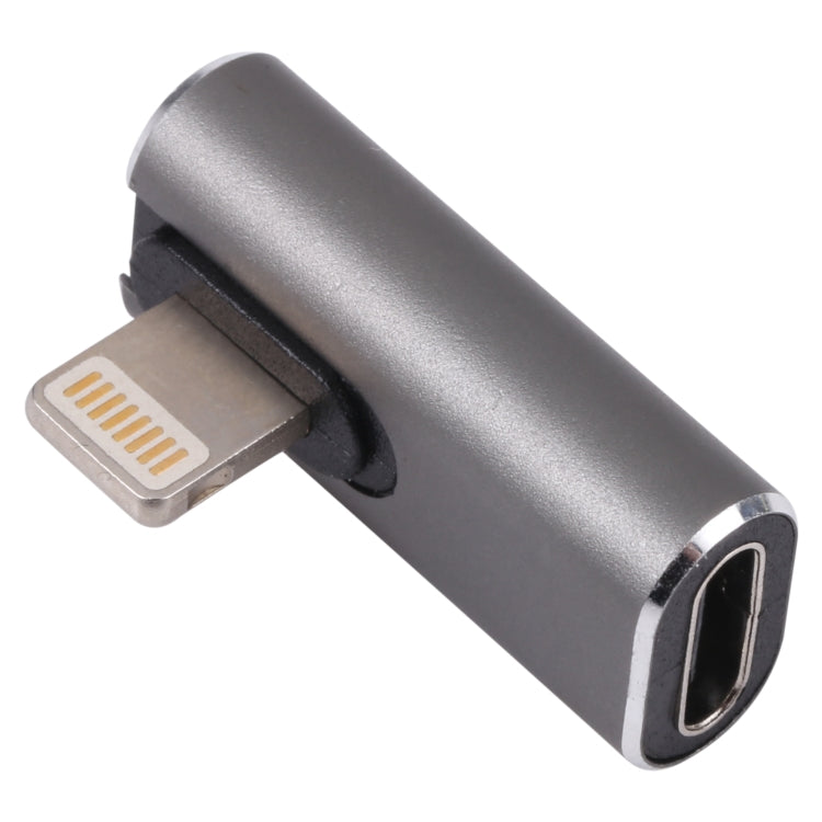 20W 8 Pin 公頭轉 USB-C / Type-C 母頭彎頭充電轉接器，彎頭