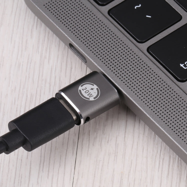 20W 8 Pin 公頭轉 USB-C / Type-C 母頭直頭充電轉接器，直頭