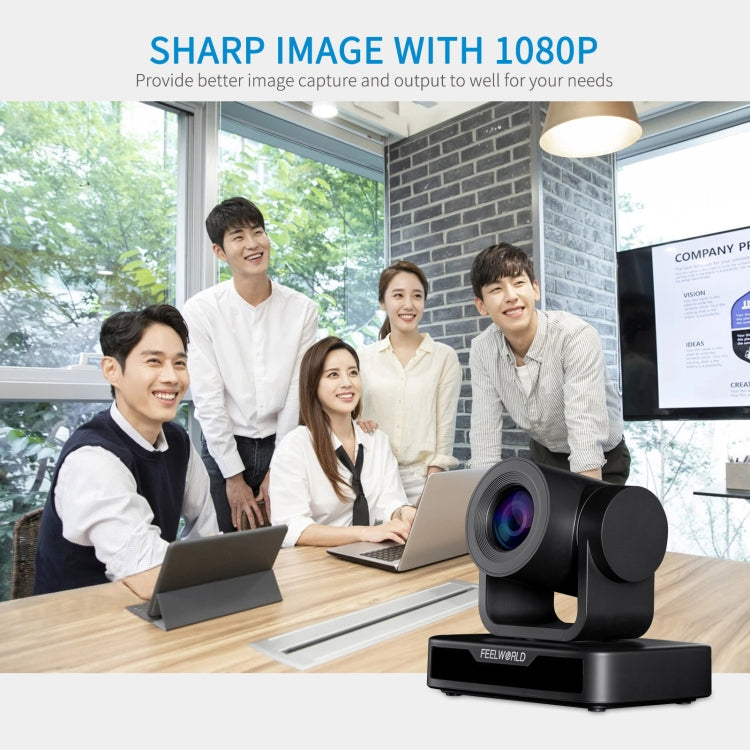 FEELWORLD USB10X 10 倍光學變焦 1080P USB PTZ 視訊會議攝影機，歐規及美規插頭，USB10X